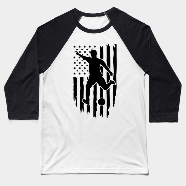 American Flag Soccer Shirt Baseball T-Shirt by SeleART